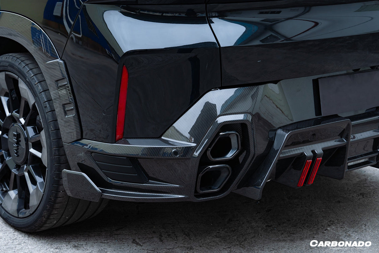2023-2026 BMW XM G09 LD Style Dry Carbon Fiber Rear Diffuser Lip with Exhaust