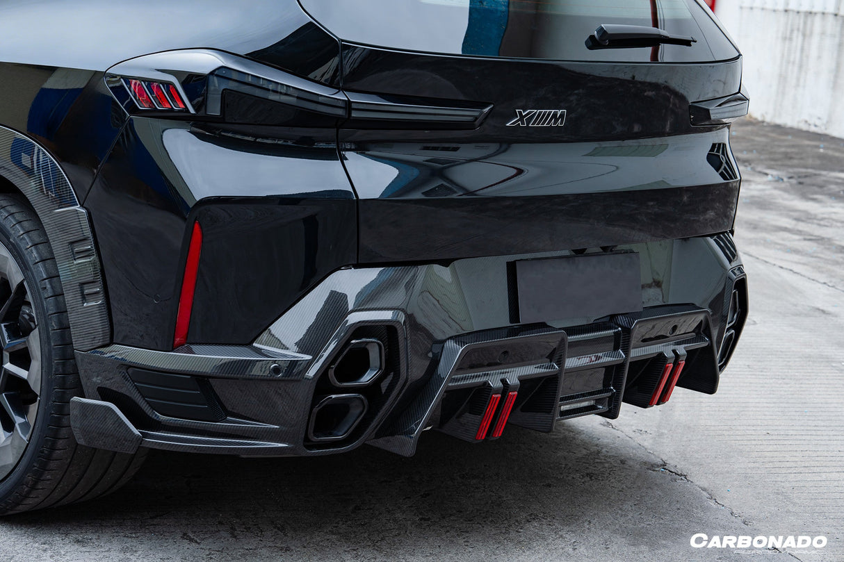 2023-2026 BMW XM G09 LD Style Dry Carbon Fiber Rear Diffuser Lip with Exhaust