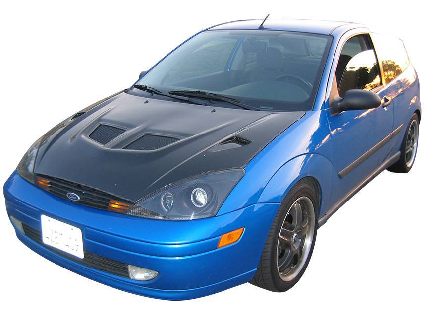 2000-2004 Ford Focus 4 doors 2 doors EVO Style Carbon Fiber Black Hood