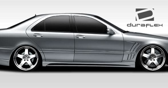2000-2006 Mercedes S Class W-2 Style Side Skirts (Long Wheelbase) - FRP