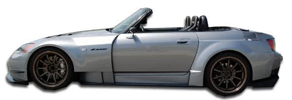 2000-2009 Honda S2000 AM-S Style Wide Body Side Skirts - 6 Piece - FRP