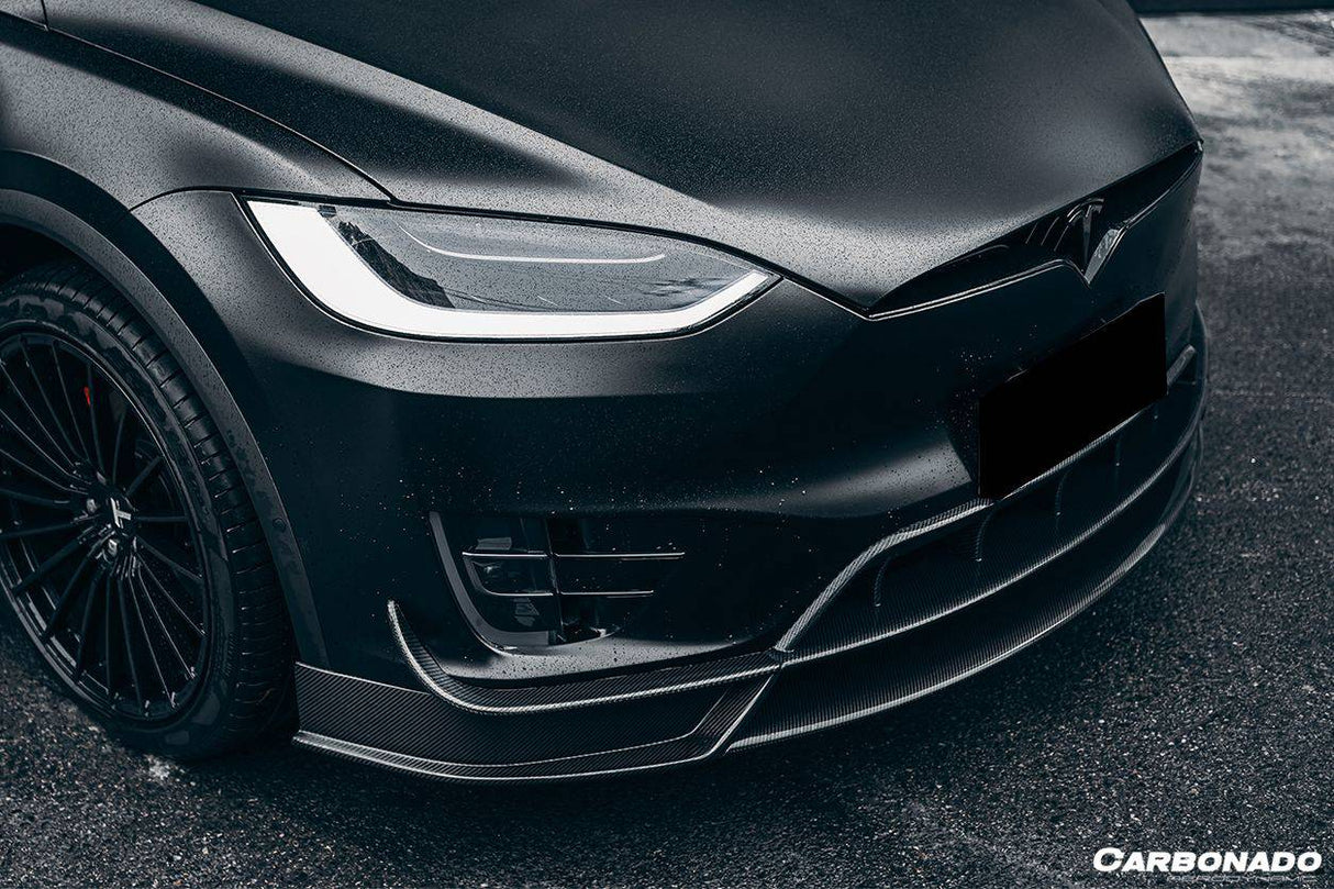 2016-2021 Tesla Model X SUV RZS Style Carbon Fiber Front Canards
