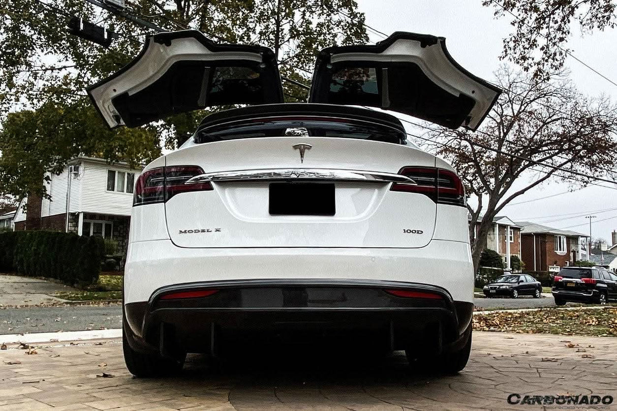2019-2021 Tesla Model X SUV RZS Style Carbon Fiber Rear Diffuser
