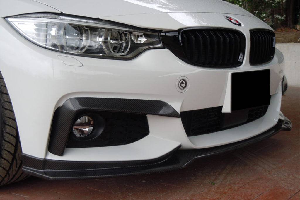 2013-2020 BMW 4 Series F32 F33 ECC Style Carbon Fiber Front Bumper Canards (For M-Tech Only )