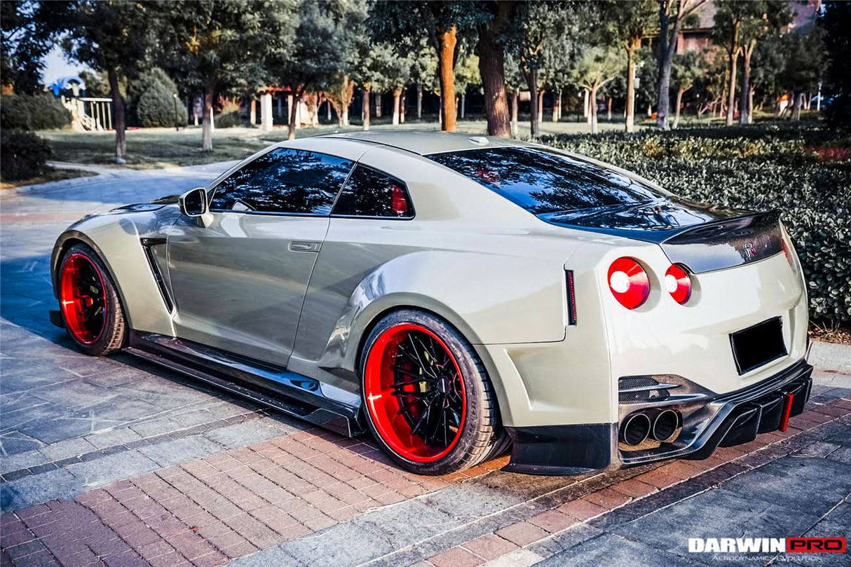 DarwinPRO 2008-2023 Nissan GTR R35 CBA DBA EBA BKSSII Style Rear Bumper with Diffuser Undertray And LED Light