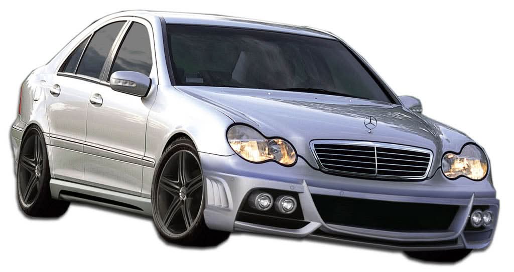 2001-2007 Mercedes C Class W203 W-1 Style Body Kit 4 Piece - FRP