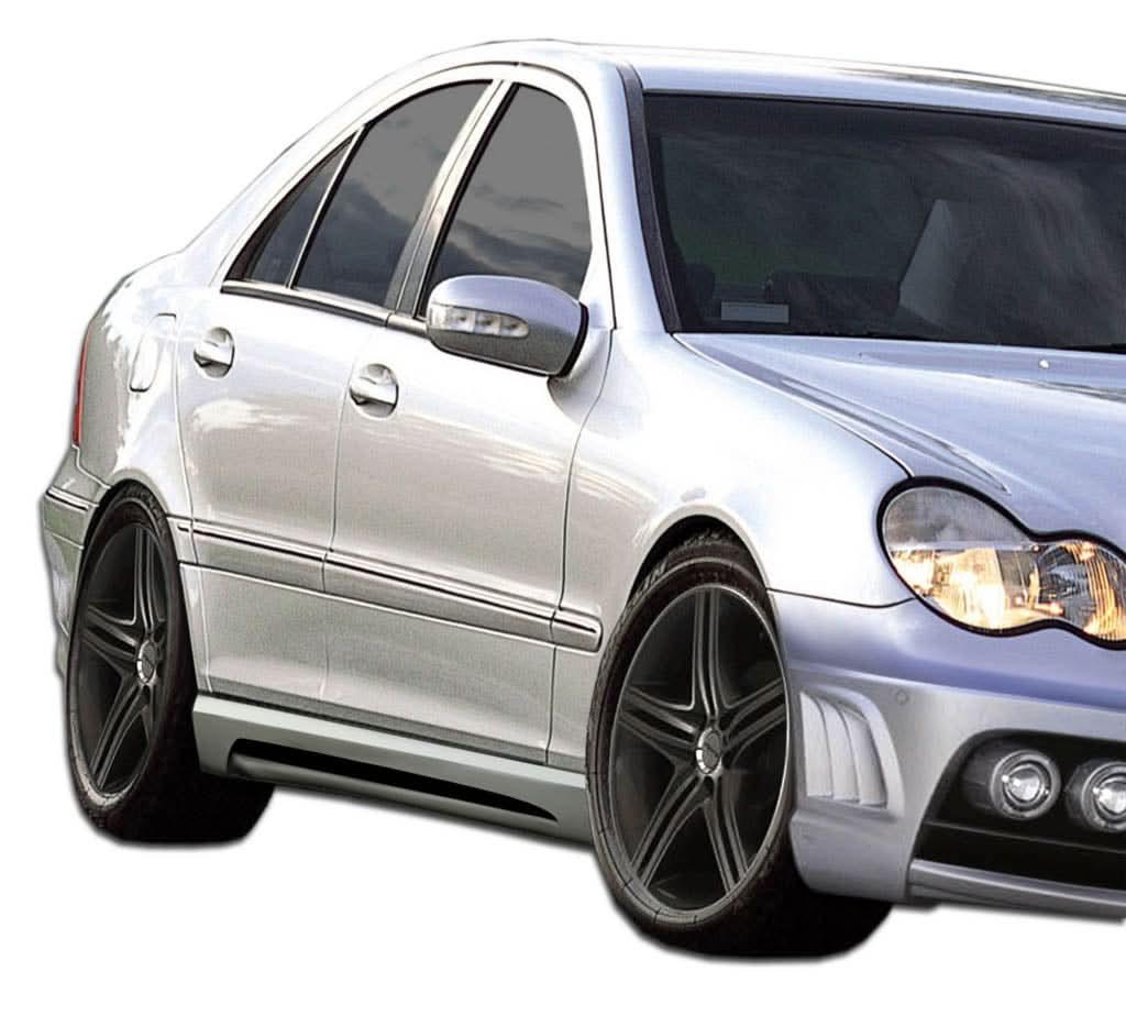 2001-2007 Mercedes C Class W203 W-1 Style Side Skirts - FRP