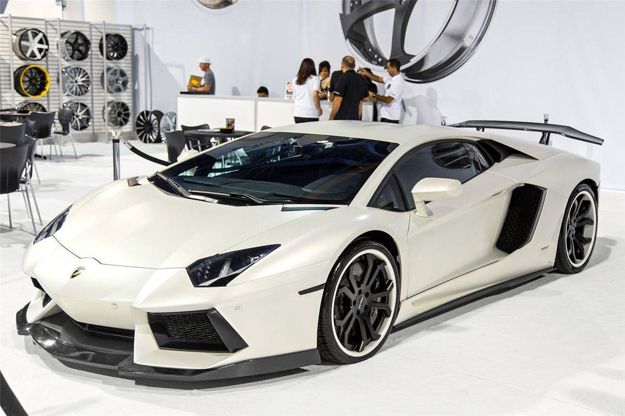 2011-2016 Lamborghini Aventador Style Carbon Fiber Side Skirts Carbonado (DM) Fits: LP700 Coupe and Roadster