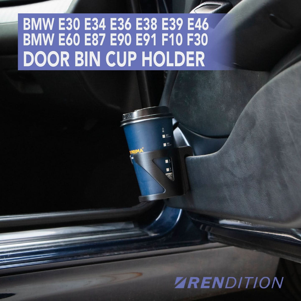 BMW DOOR BIN CUP HOLDER (E30 E34 E36 E38 E39 E46 E60 E87 E90 E91 F10 F30 - K2 Industries
