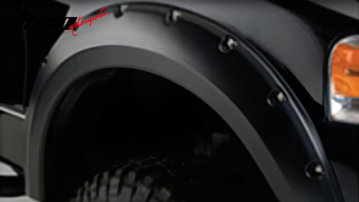 2004-2008 Ford F150 Rivet Bolt Style Fender Flares Textured ABS 4PCS