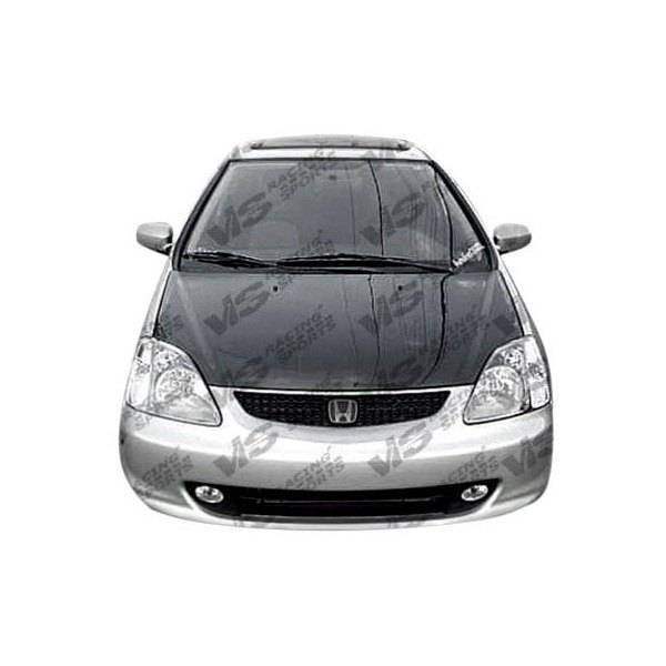 2002-2005 Honda Civic Hatchback OEM Style Carbon Fiber Black Hood