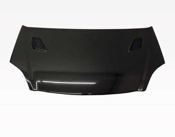 2002-2005 Honda Civic Hatchback TECHNO R Style Carbon Fiber Black Hood