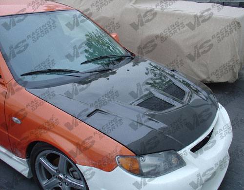 2002-2003 Mazda Protege 5 doors EVO Style Carbon Fiber Black Hood