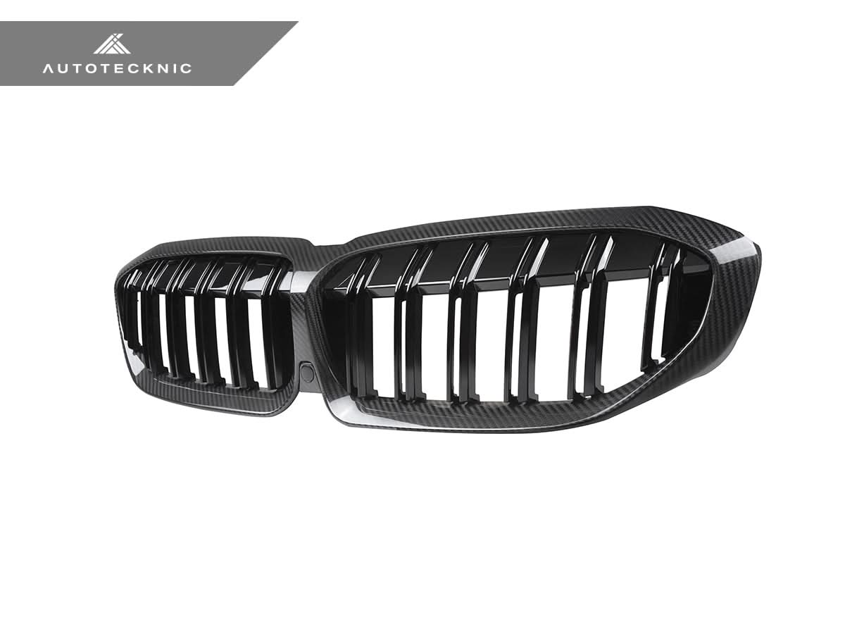 AutoTecknic Dry Carbon Fiber Dual-Slats Front Grilles - BMW G20 3-Series Pre-LCI
