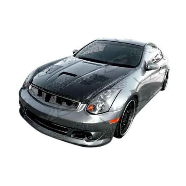 2003-2007 Infiniti G35 2 doors Invader 3 Style Carbon Fiber Black Hood