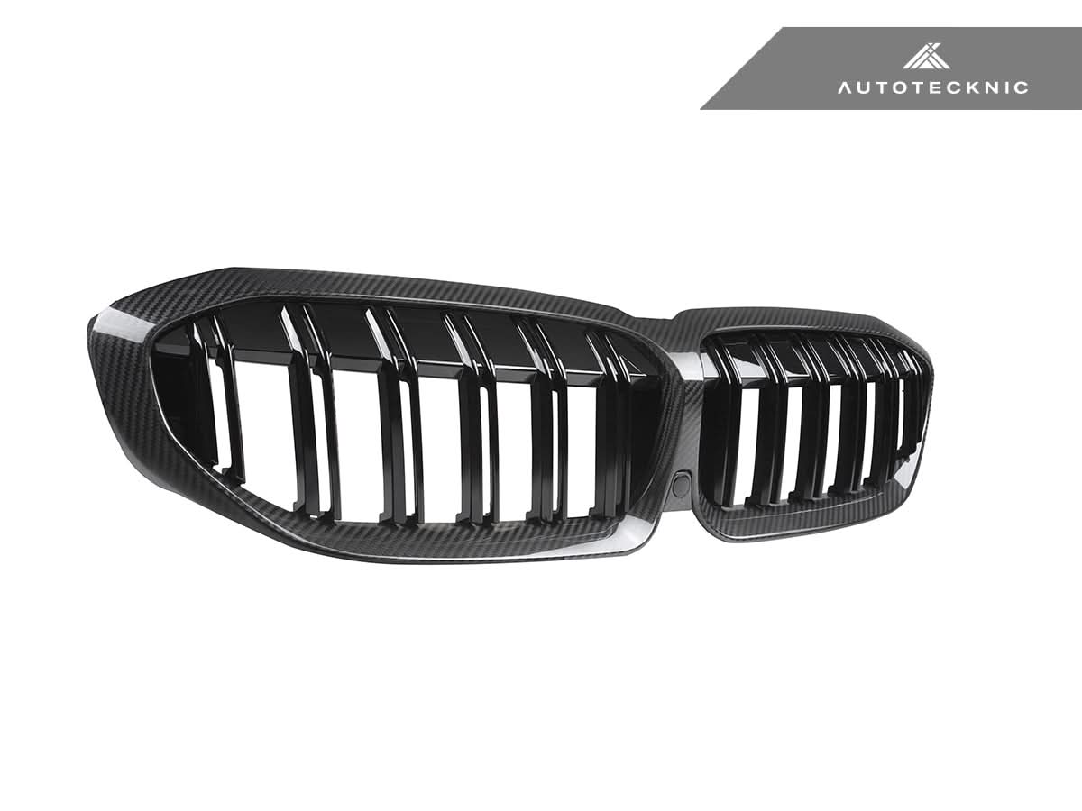 AutoTecknic Dry Carbon Fiber Dual-Slats Front Grilles - BMW G20 3-Series Pre-LCI