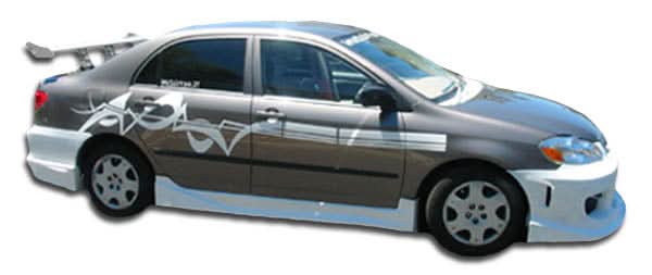 2003-2008 Toyota Corolla Drifter Style Side Skirts - 2 Piece - FRP