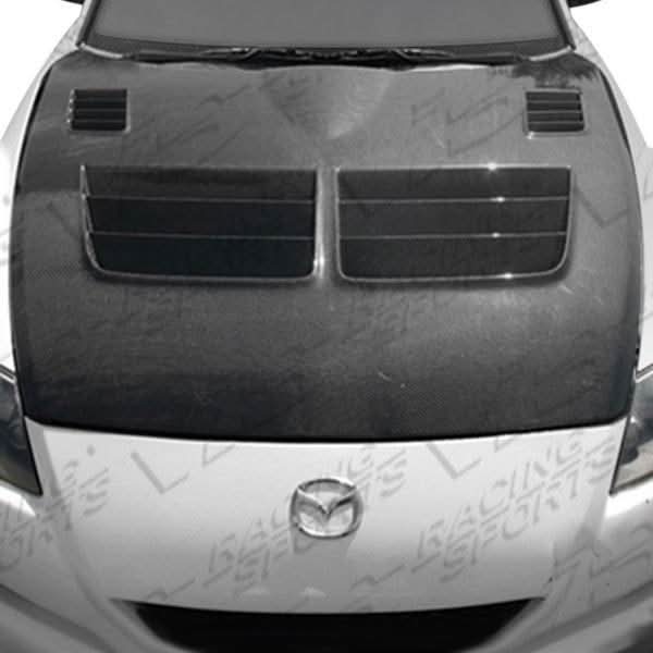 2004-2012 Mazda RX8 2 doors Razor Style Carbon Fiber Black Hood