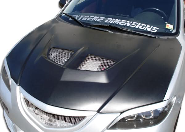 2004-2009 Mazda 3 4DR Evo Style Hood - 1 Piece - FRP