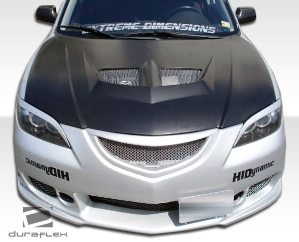 2004-2009 Mazda 3 4DR Evo Style Hood - 1 Piece - FRP