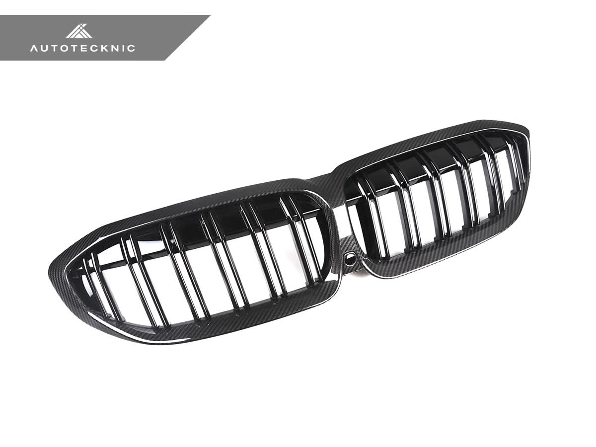AutoTecknic Dry Carbon Fiber Dual-Slats Front Grilles - BMW G20 3-Series Pre-LCI