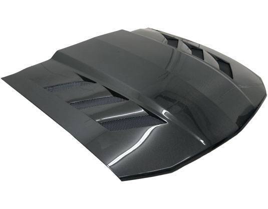 2005-2009 Ford Mustang 2 doors AMS Style Carbon Fiber Black Hood