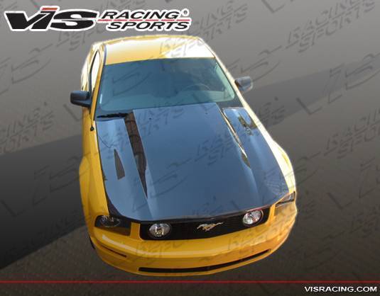 2005-2009 Ford Mustang 2 doors Cowl Induction Style Carbon Fiber Black Hood