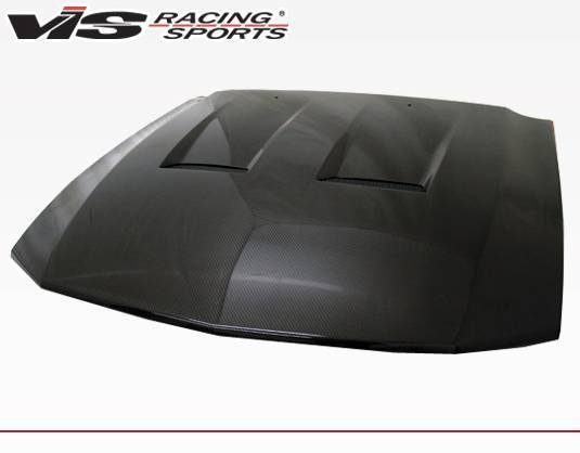 2005-2009 Ford Mustang 2 doors Heat Extractor Style Carbon Fiber Black Hood