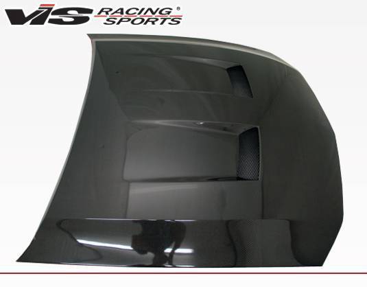 2005-2009 Ford Mustang 2 doors Heat Extractor Style Carbon Fiber Black Hood