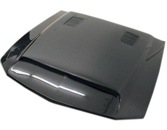 2005-2009 Ford Mustang 2 doors GT 500 Style Carbon Fiber Black Hood