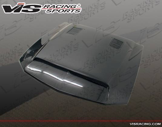 2005-2009 Ford Mustang 2 doors GT 500 Style Carbon Fiber Black Hood