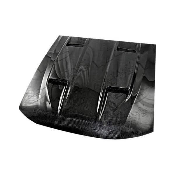2005-2009 Ford Mustang 2 doors Mach 5 Style Carbon Fiber Black Hood