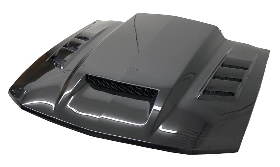 2005-2009 Ford Mustang 2 doors TERMINATOR Style Double Sided Carbon Fiber Carbon Fiber Black Hood