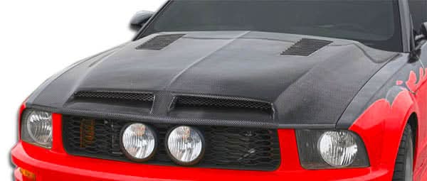 2005-2009 Ford Mustang GT500 Style Hood - Carbon Fiber