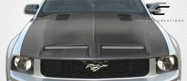 2005-2009 Ford Mustang GT500 Style Hood - Carbon Fiber