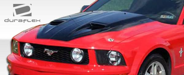 2005-2009 Ford Mustang Mach1 Style Hood - 1 Piece - FRP