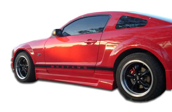 2005-2009 Ford Mustang Racer Style Side Skirts Rocker Panels - FRP