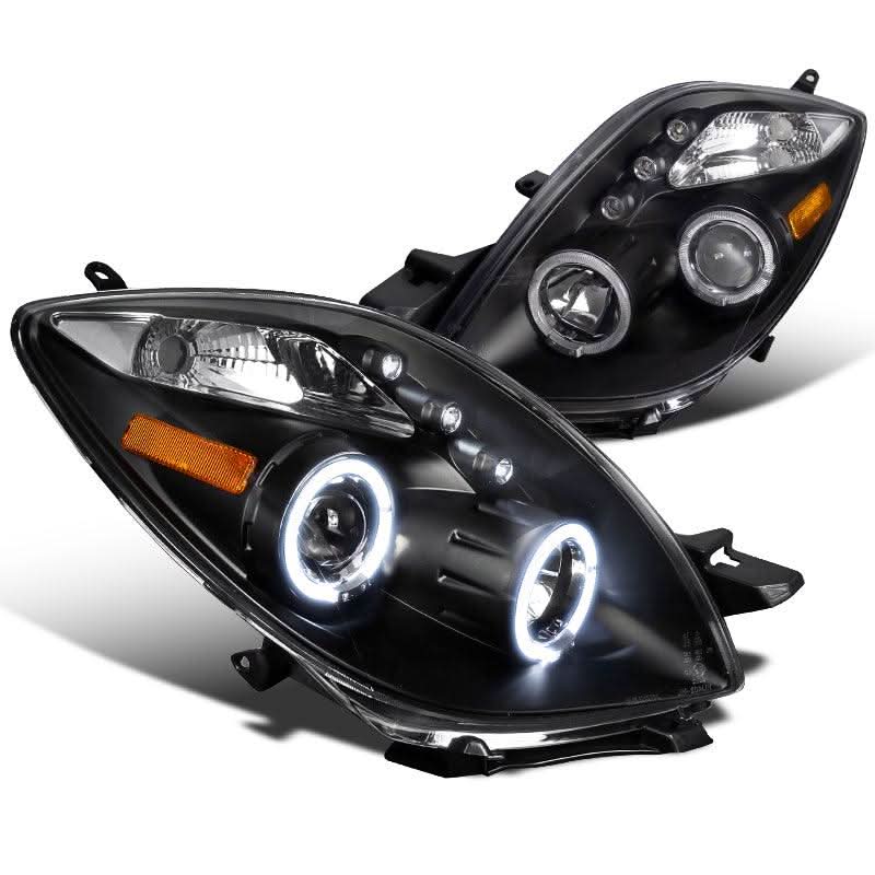 Spec-D Projector Headlights Toyota Yaris (06-07-08) LED Halo - Gloss or Matte Black Housing
