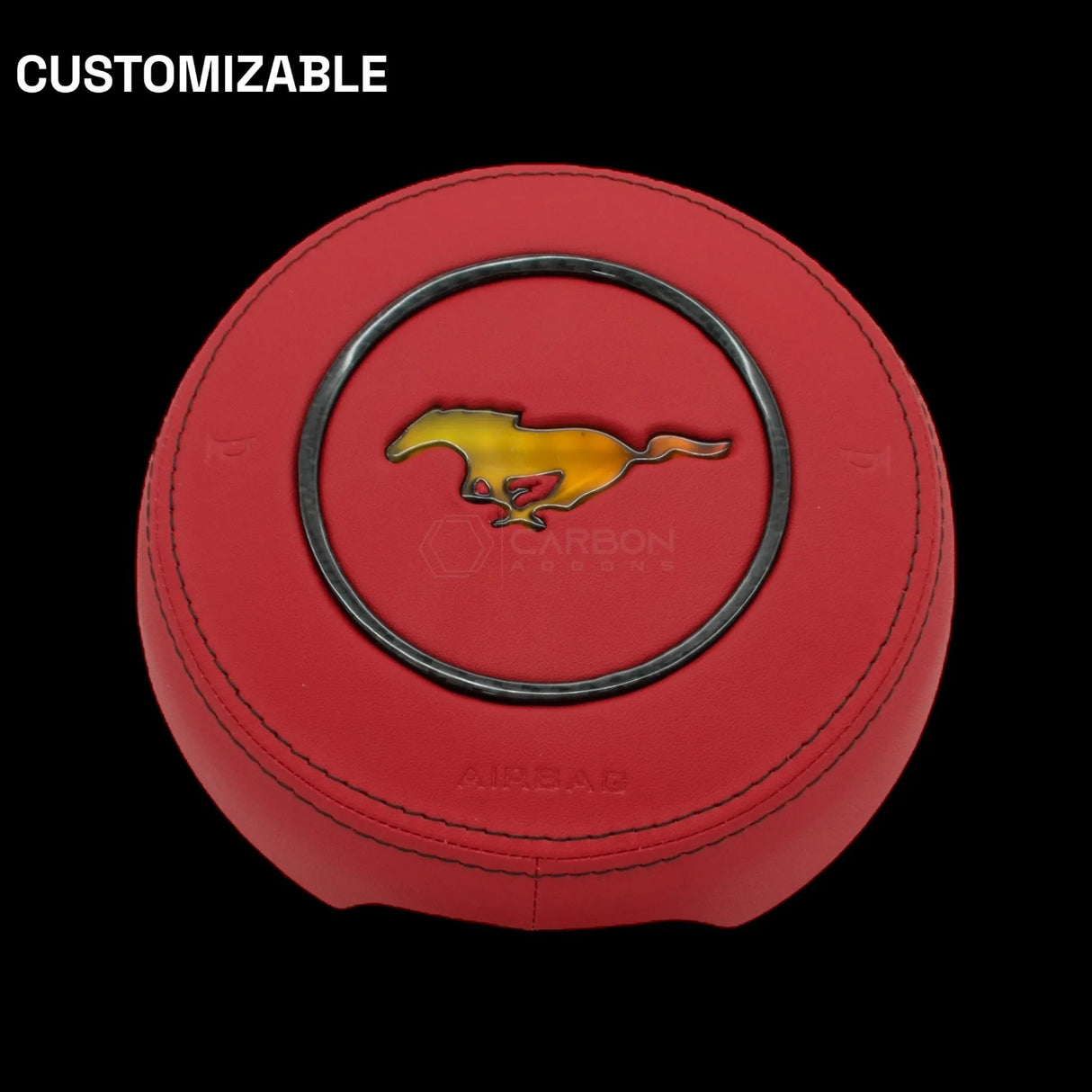 2015-2023 Mustang Custom Airbag Housing Cover with RGB LED Emblem