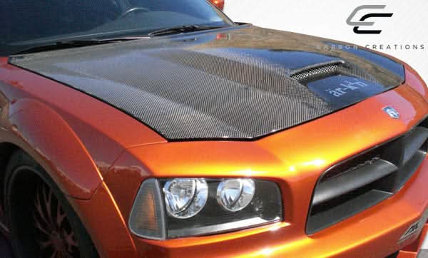 2006-2010 Dodge Charger SRT Look Hood - Carbon Fiber