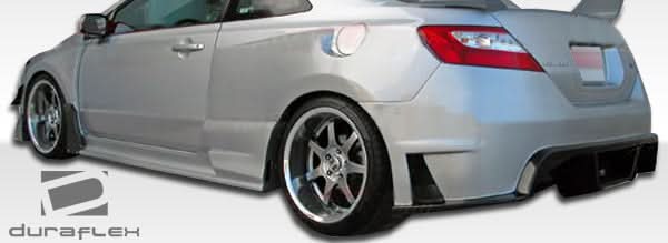 2006-2011 Honda Civic GT500 Style Wide Body Rear Fender Flares - FRP