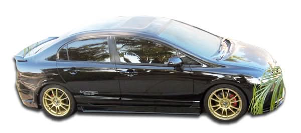 2006-2011 Honda Civic 4DR B-2 Style Side Skirts Rocker Panels - FRP