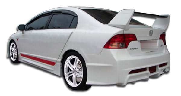 2006-2011 Honda Civic 4DR R-Spec Style Rear Bumper Cover - FRP