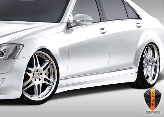 2007-2013 Mercedes S Class W221 Eros Version 1 Style Side Skirts - FRP