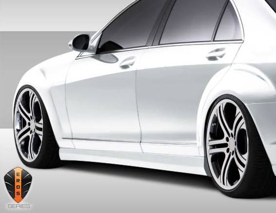 2007-2013 Mercedes S Class W221 Eros Version 1 Style Side Skirts - FRP