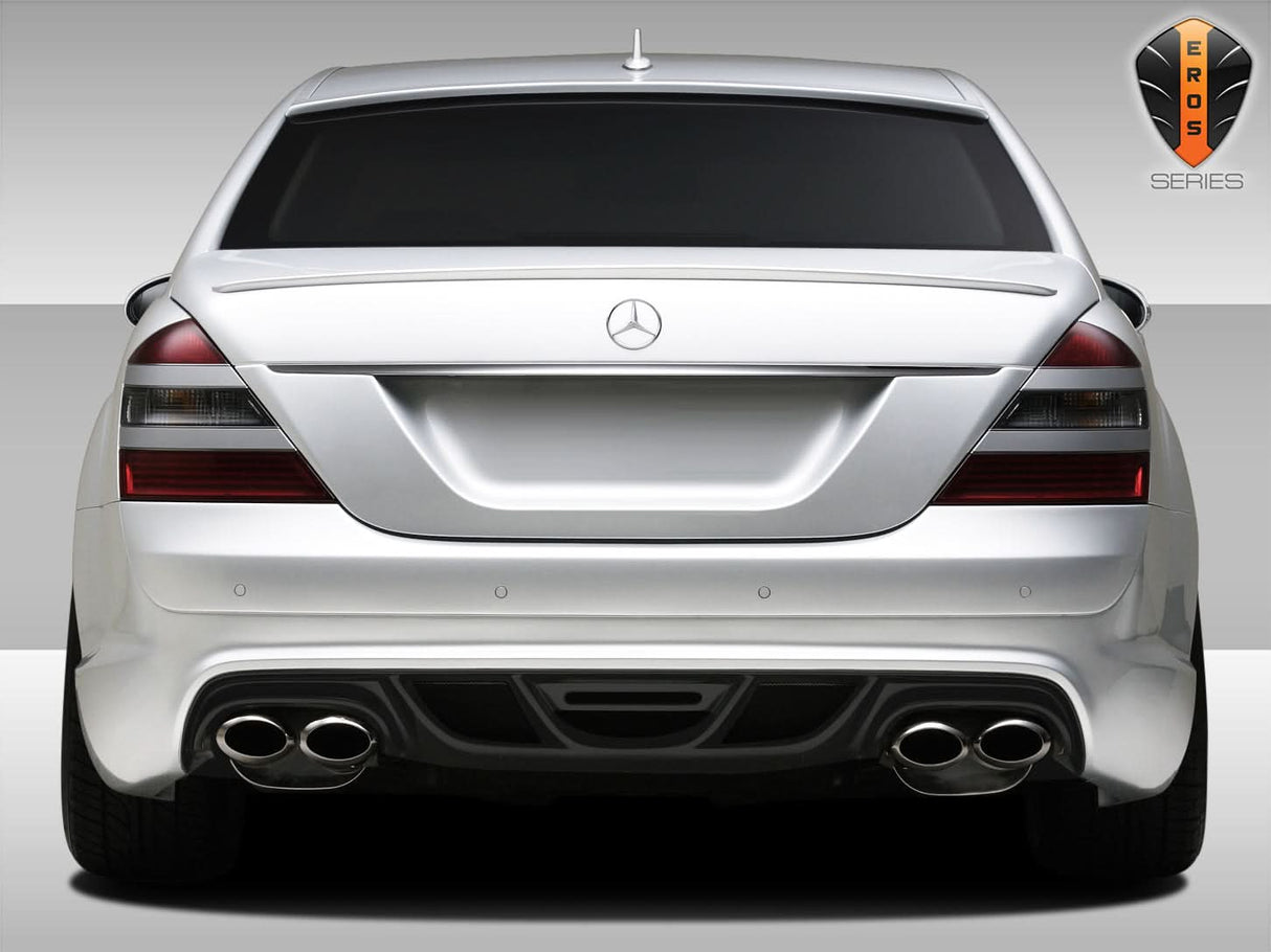 2007-2009 Mercedes S Class Eros Version 2 Style Rear Bumper Cover - FRP