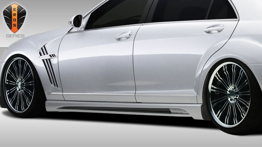 2007-2013 Mercedes S Class W221 Eros Version 2 Style Side Skirts - FRP