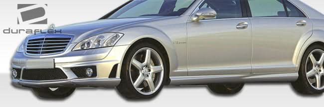 2007-2013 Mercedes S Class S65 Look Side Skirts Rocker Panels - FRP