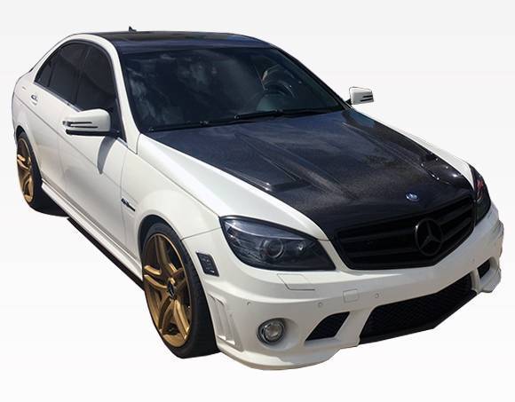 2008-2011 Mercedes C Class C63 4 doors DTM Style Carbon Fiber Black Hood