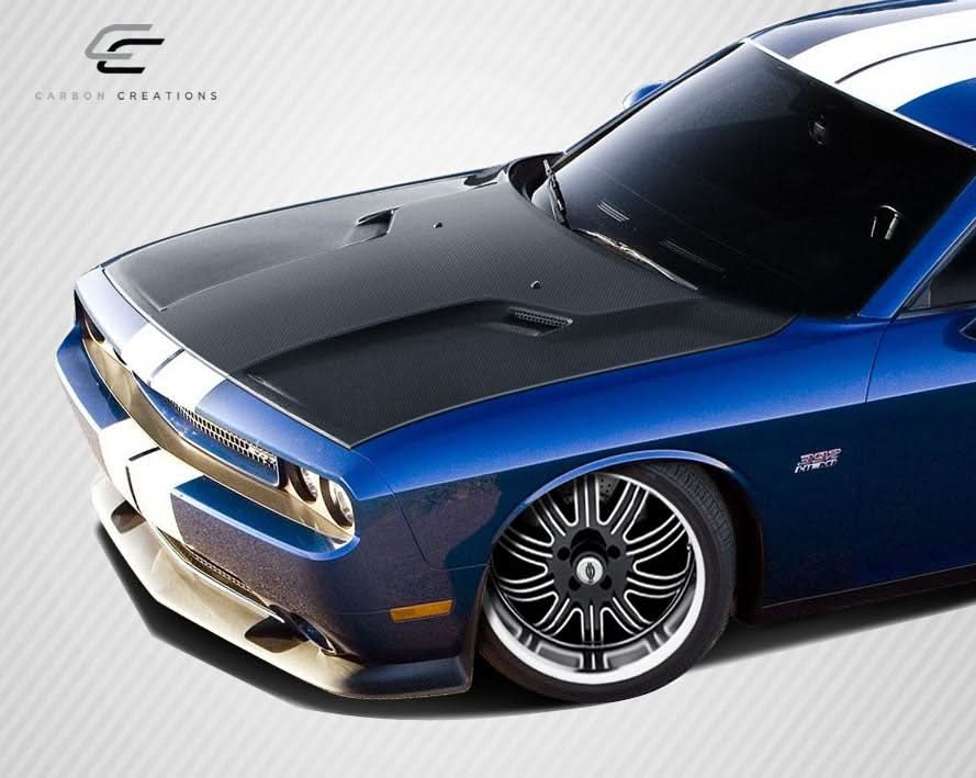 2008-2023 Dodge Challenger SRT Look Hood - Carbon Fiber